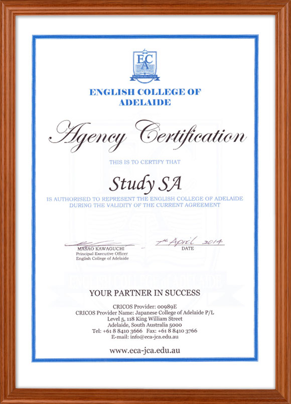 Agency Certification Eca Certificates Study Sa